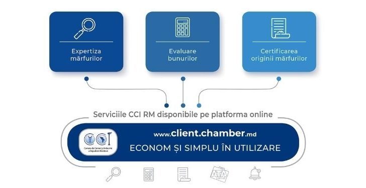 Camera de Comerț și Industrie a RM Vă oferă în regim online diferite servicii prin portalul client.chamber.md